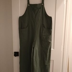 Beachwood Baby Inspired Olive Green Overalls Sustinable 100% Cotton Maternity
